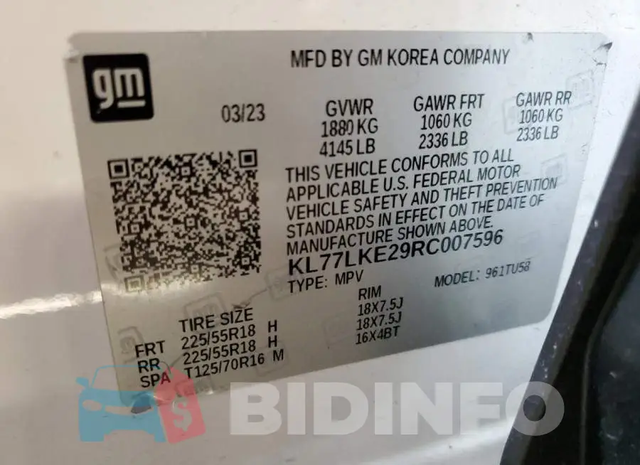 KL77LKE29RC007596 Photo# 13