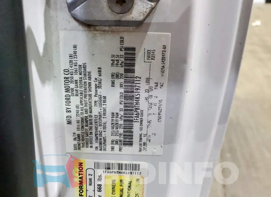 1FA6P8TH4K5197112 Photo# 13