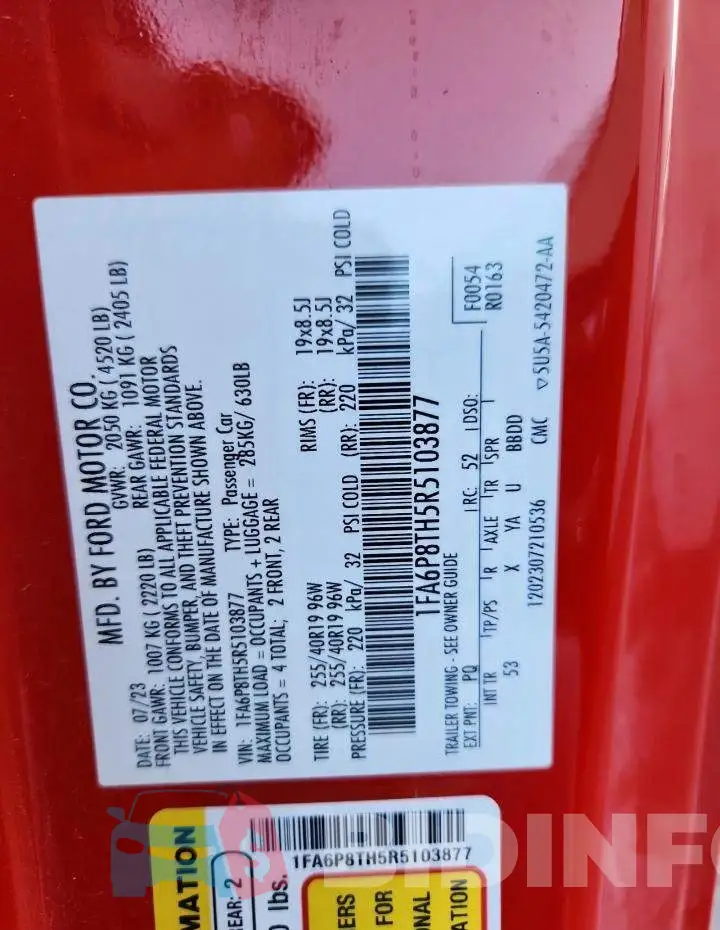 1FA6P8TH5R5103877 Photo# 12