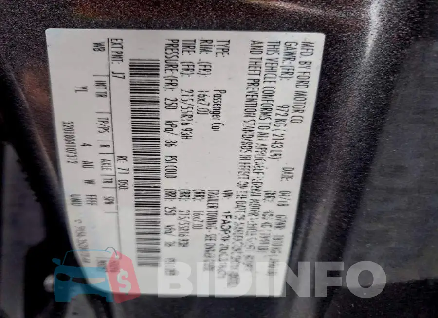 1FADP3F20JL316821 Photo# 12