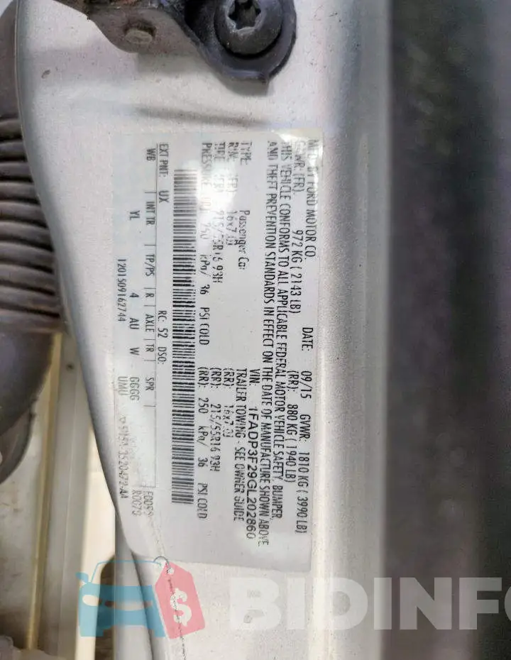 1FADP3F29GL202860 Photo# 12