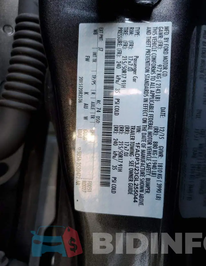 1FADP3J23GL255044 Photo# 12