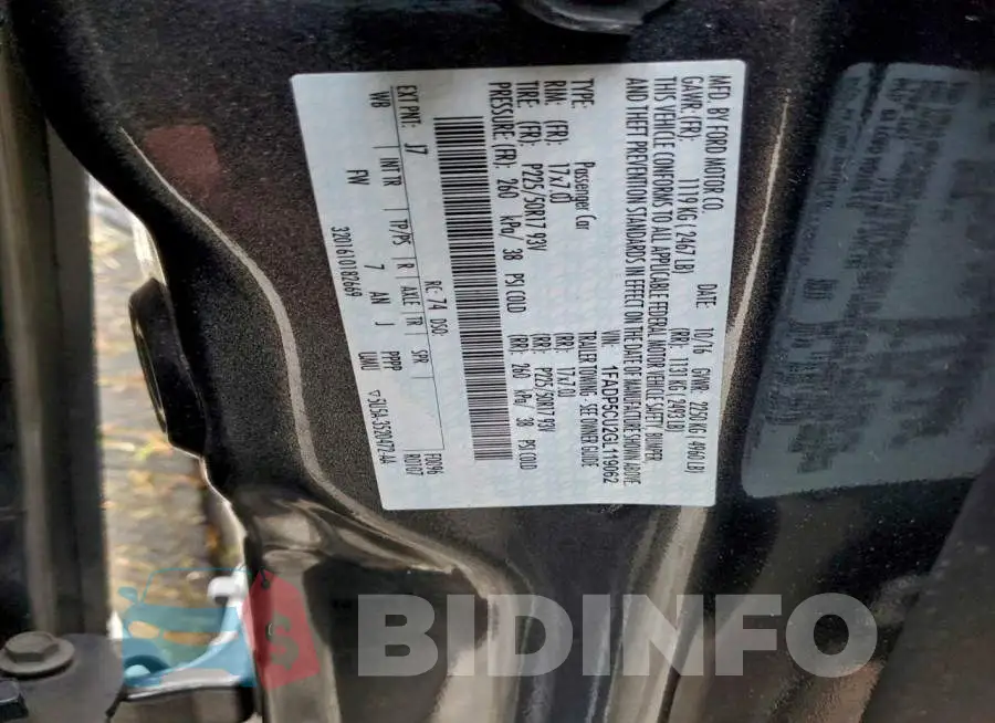 1FADP5CU2GL119062 Photo# 14