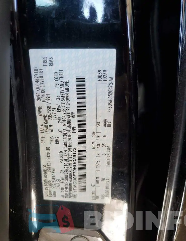 1FMCU0F70HUC59173 Photo# 13