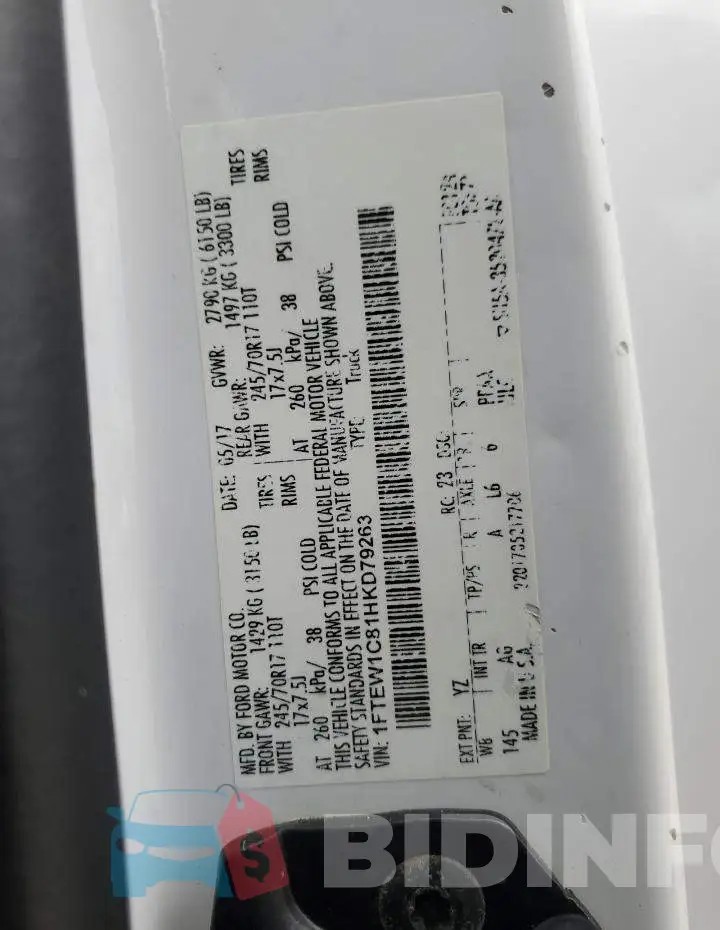 1FTEW1C81HKD79263 Photo# 13