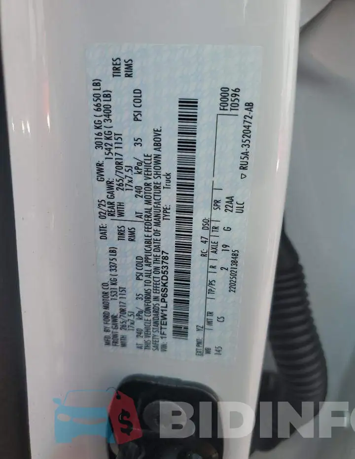 1FTEW1LP6SKD53787 Photo# 12
