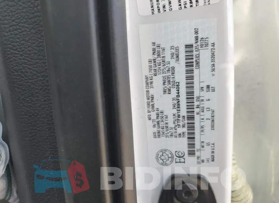 1FTFW1E89NFB44082 Photo# 12