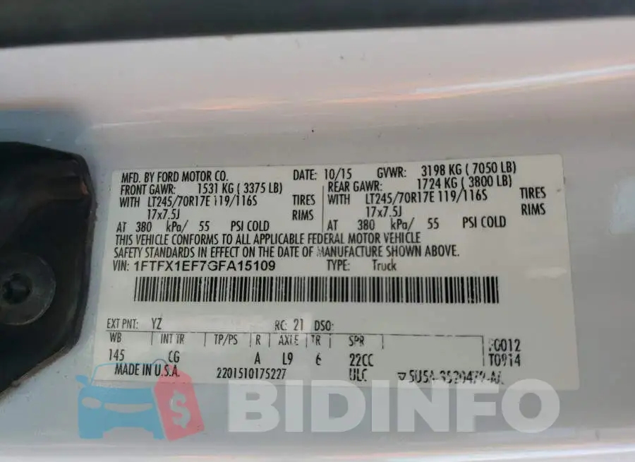 1FTFX1EF7GFA15109 Photo# 12
