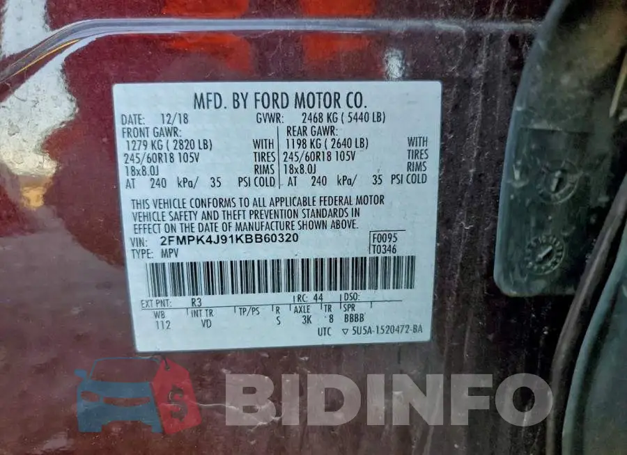 2FMPK4J91KBB60320 Photo# 13