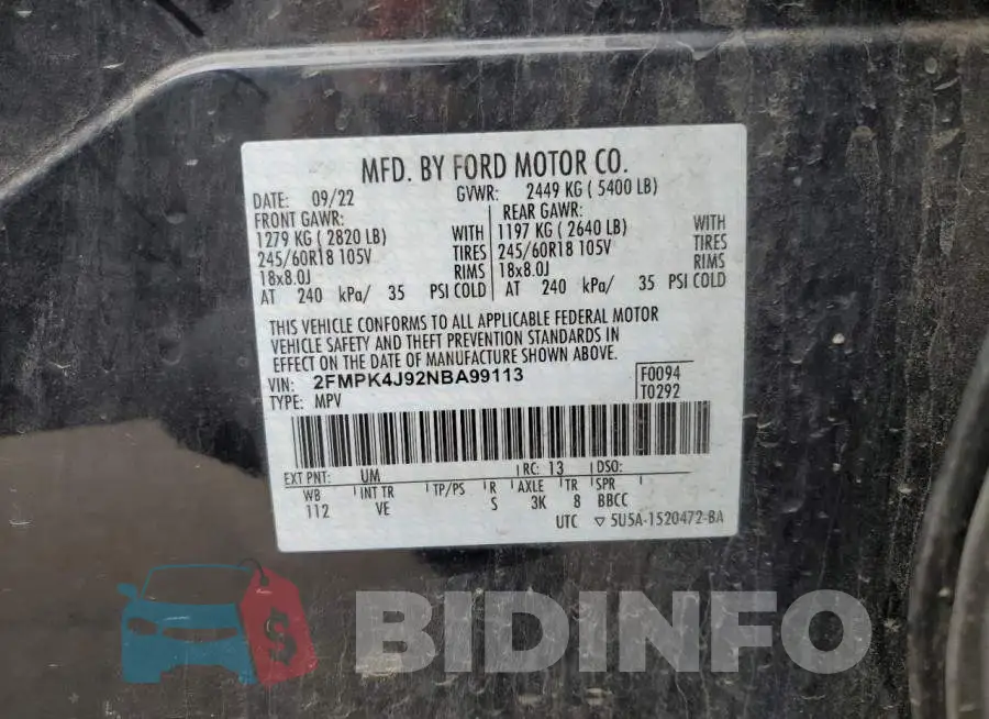 2FMPK4J92NBA99113 Photo# 13