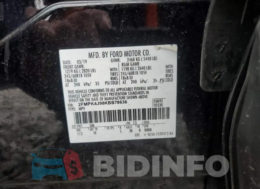 2FMPK4J98KBB78636 Photo# 13
