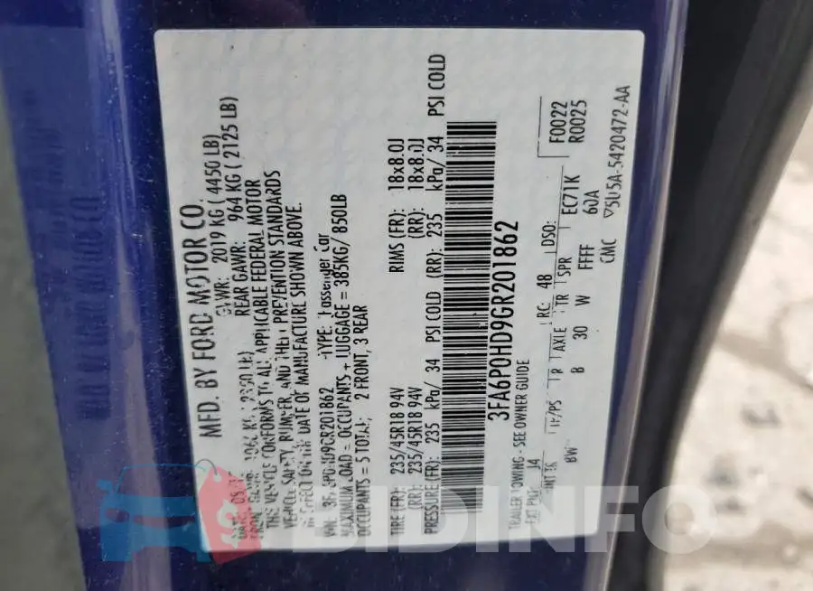 3FA6P0HD9GR201862 Photo# 13