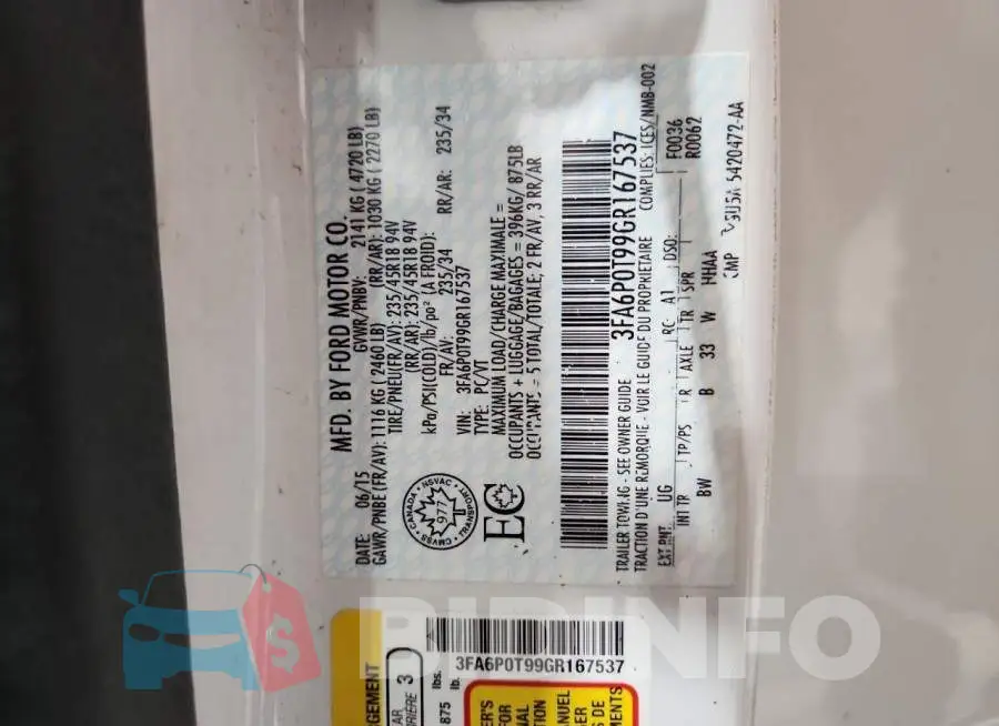 3FA6P0T99GR167537 Photo# 13
