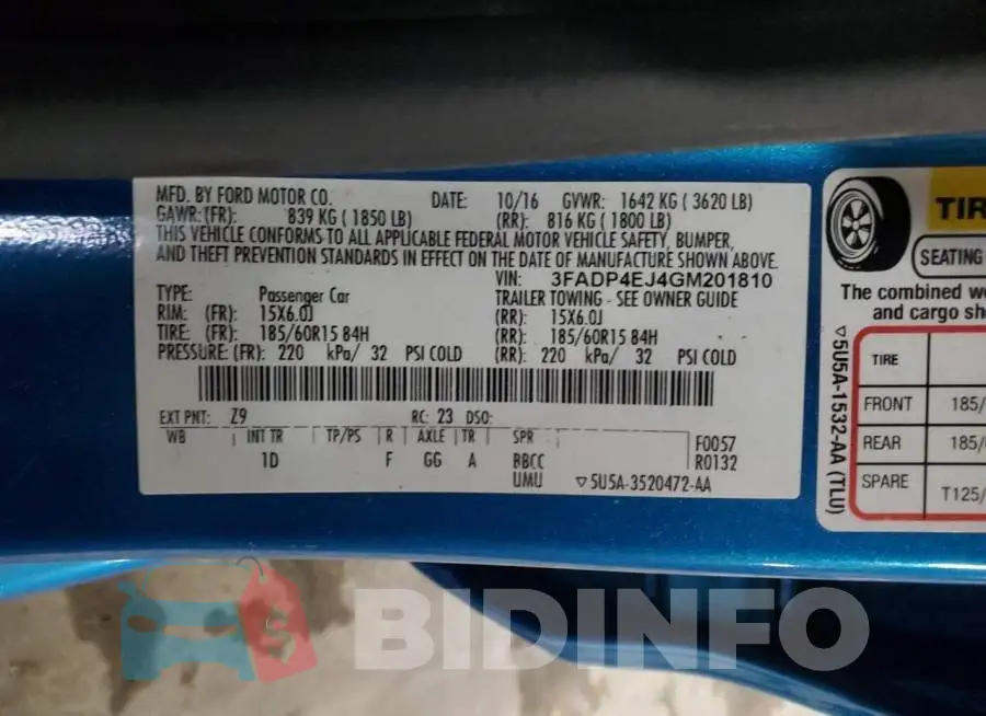 3FADP4EJ4GM201810 Photo# 12