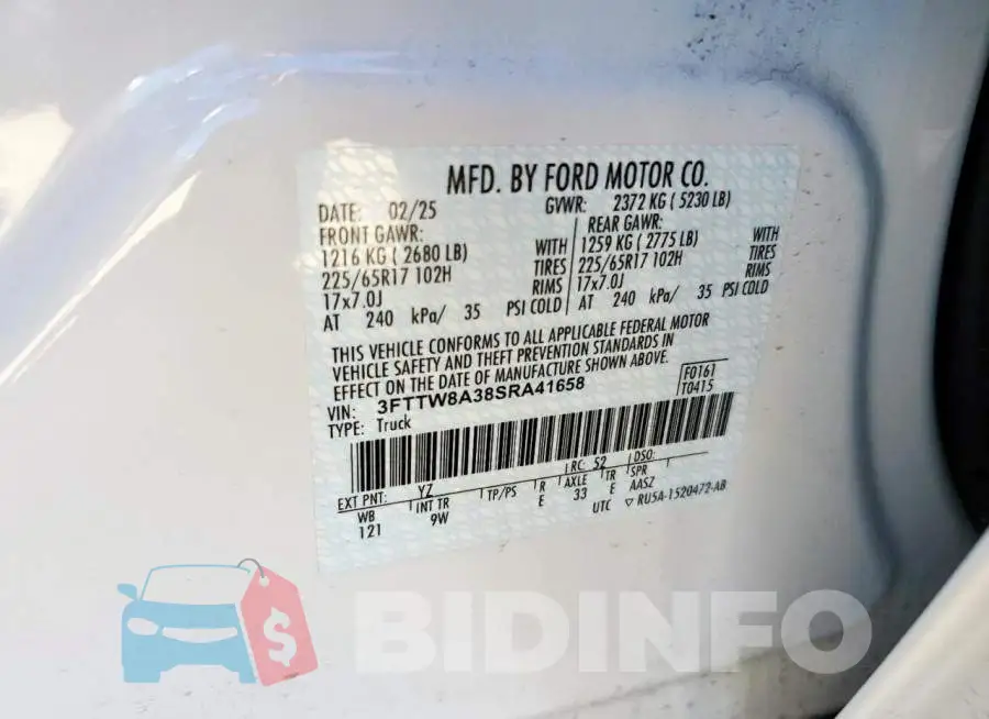 3FTTW8A38SRA41658 Photo# 13