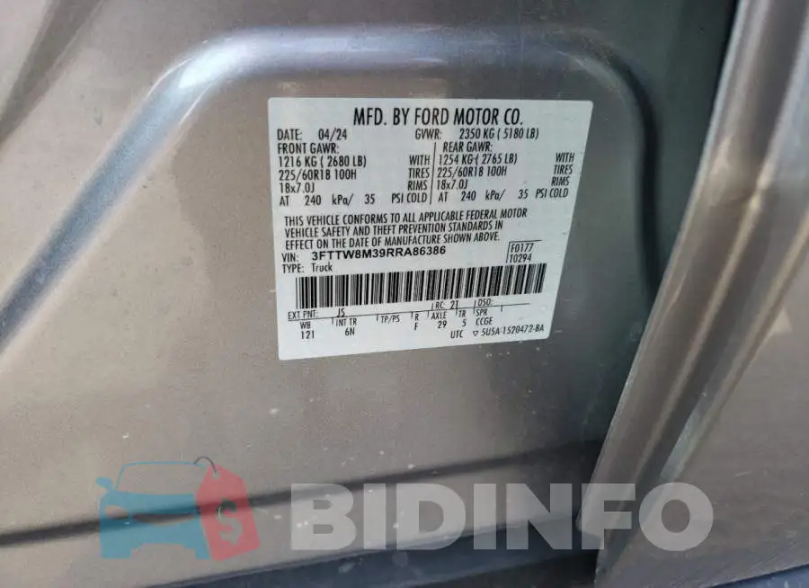 3FTTW8M39RRA86386 Photo# 12