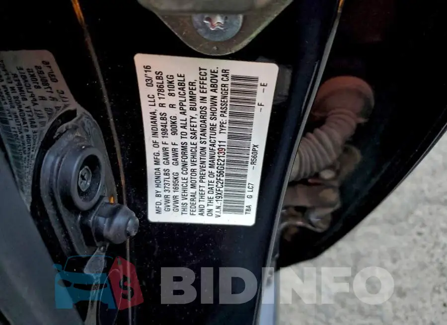 19XFC2F56GE213911 Photo# 12