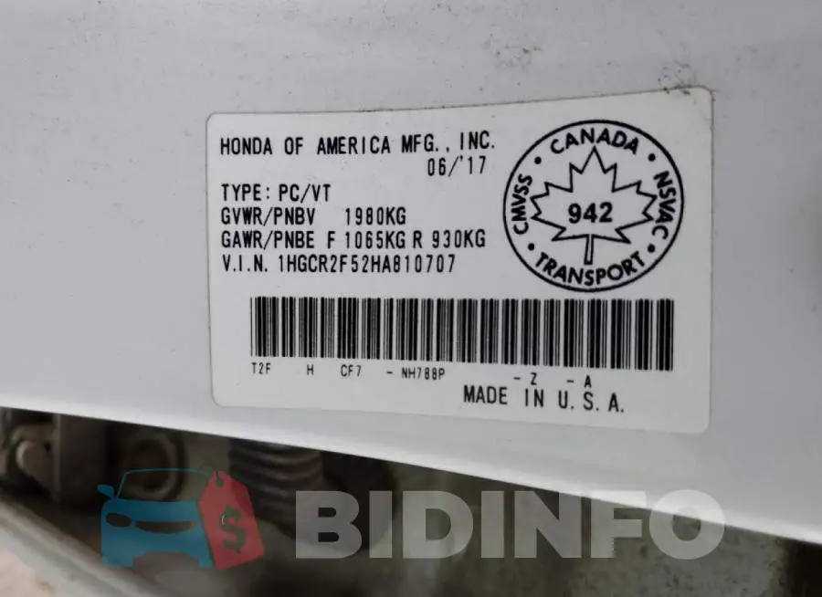 1HGCR2F52HA810707 Photo# 13