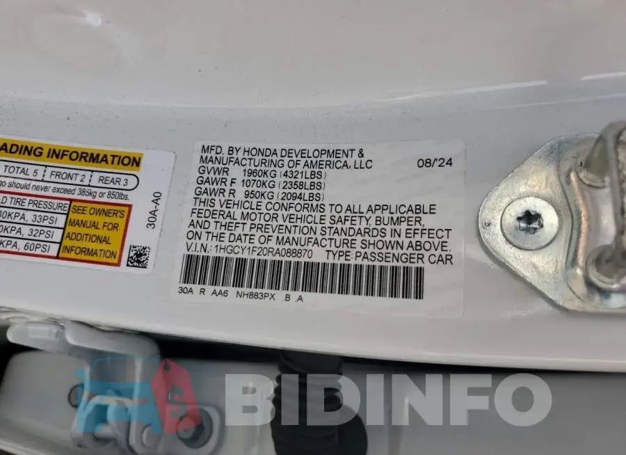 1HGCY1F20RA088870 Photo# 12