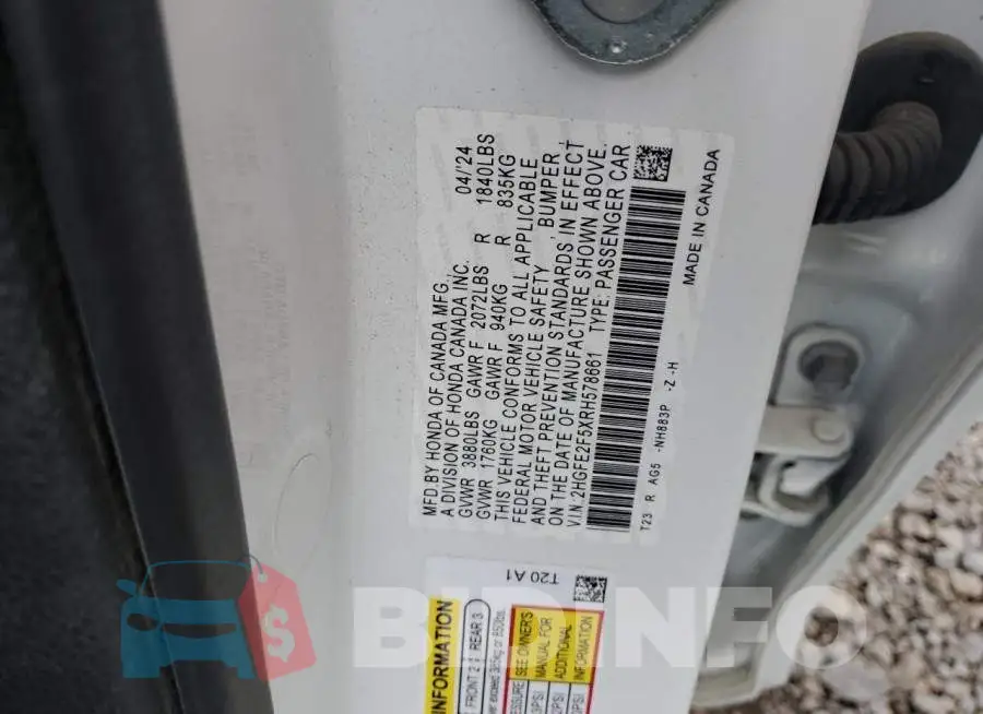 2HGFE2F5XRH578661 Photo# 12