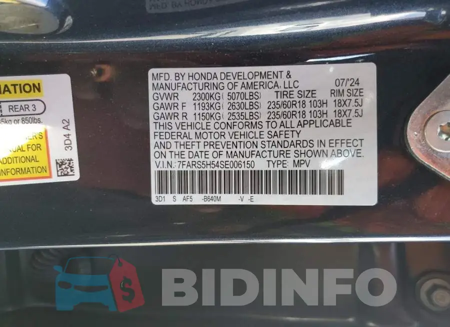 7FARS5H54SE006150 Photo# 13