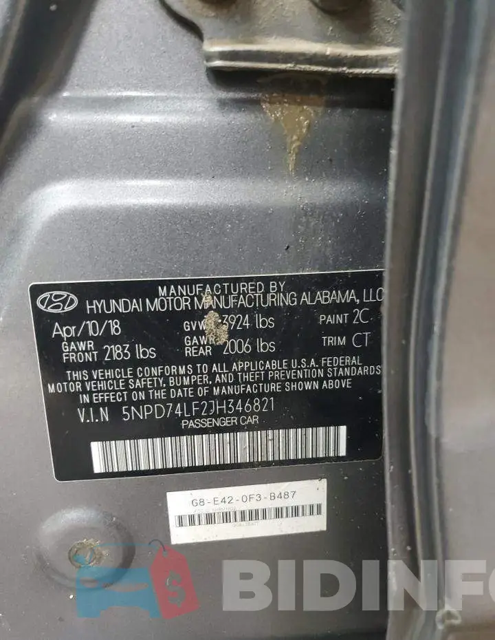5NPD74LF2JH346821 Photo# 13