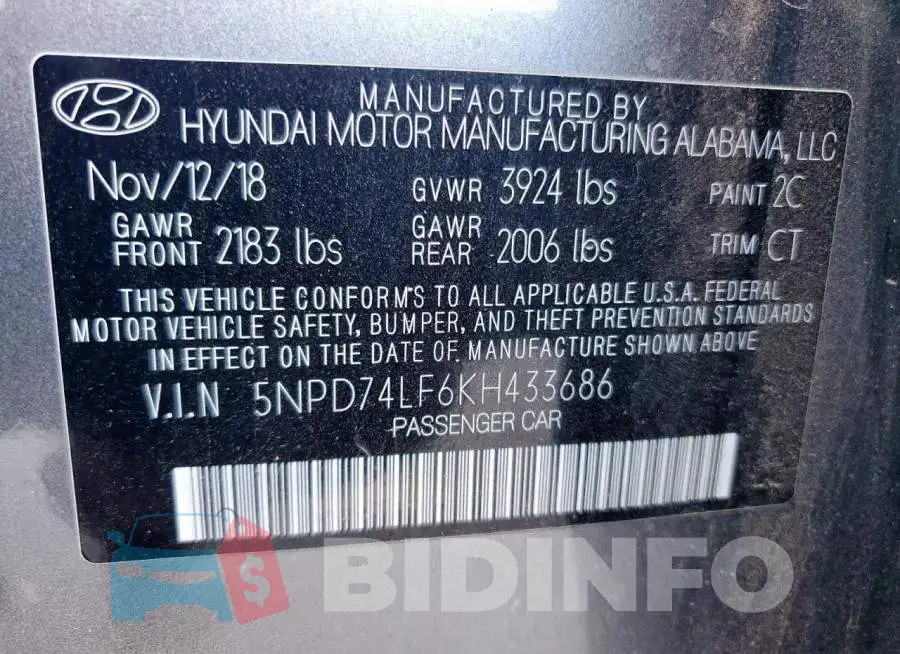 5NPD74LF6KH433686 Photo# 12