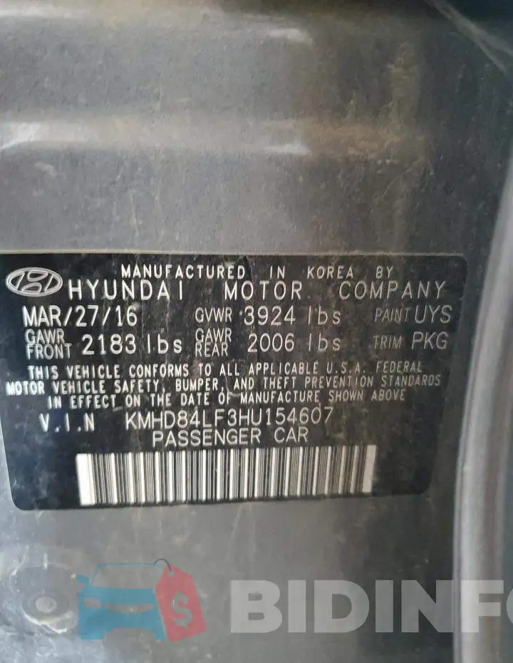 KMHD84LF3HU154607 Photo# 12
