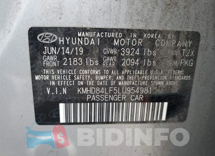 KMHD84LF5LU954981 Photo# 12