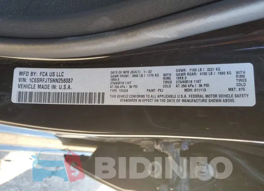 1C6SRFJT5NN258087 Photo# 13