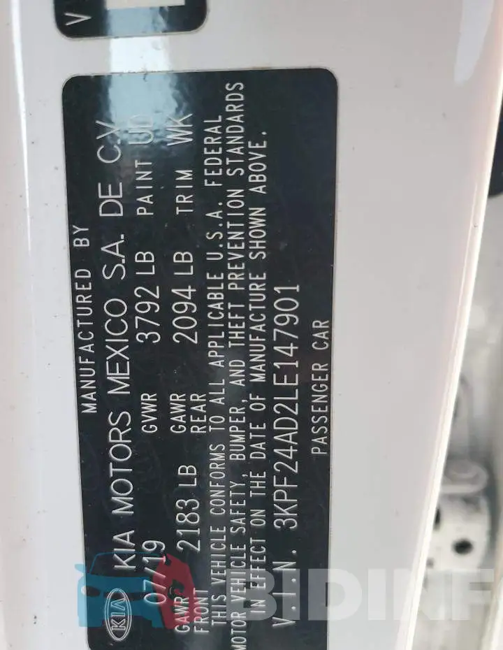 3KPF24AD2LE147901 Photo# 12