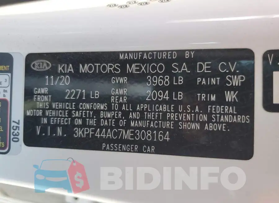 3KPF44AC7ME308164 Photo# 13