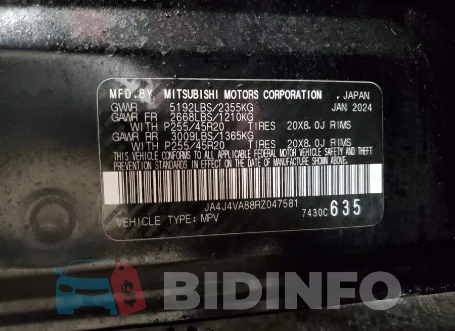 JA4J4VA88RZ047581 Photo# 13