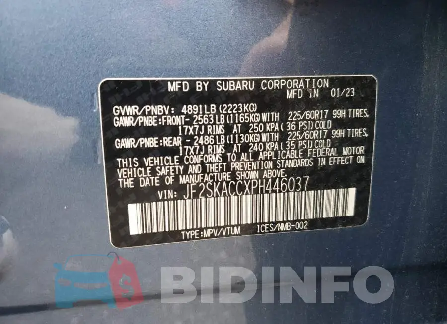 JF2SKACCXPH446037 Photo# 14