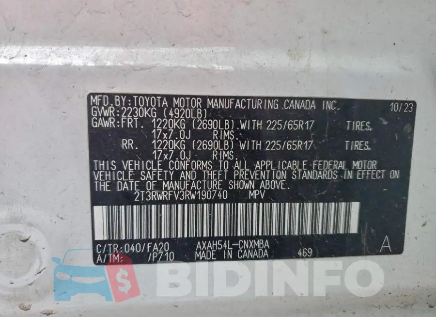 2T3RWRFV3RW190740 Photo# 13