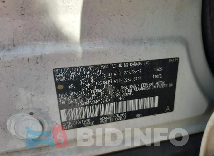 2T3W1RFV5MW152954 Photo# 12
