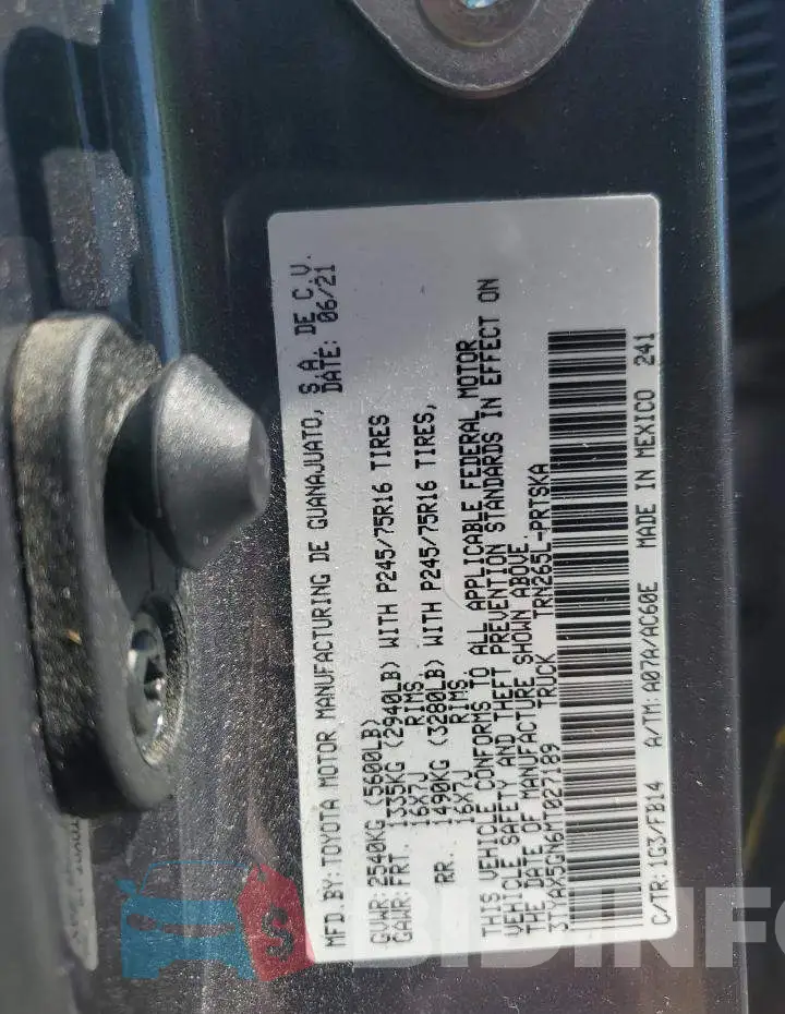 3TYAX5GN6MT027189 Photo# 13