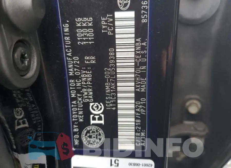 4T1C31AK7LU539380 Photo# 12