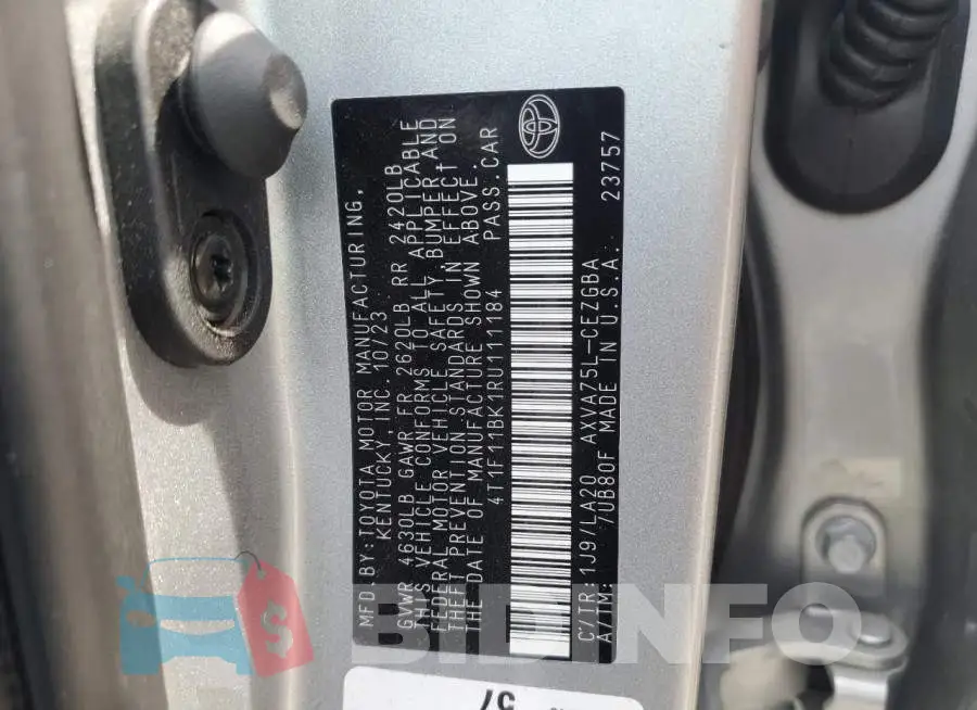 4T1F11BK1RU111184 Photo# 12