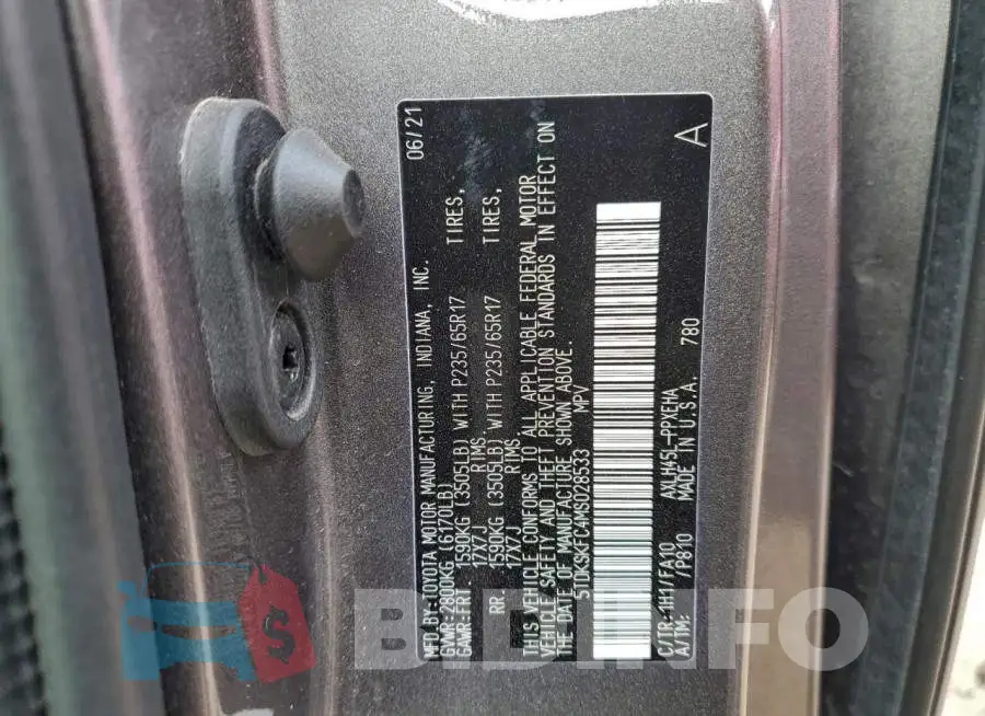 5TDKSKFC4MS028533 Photo# 13