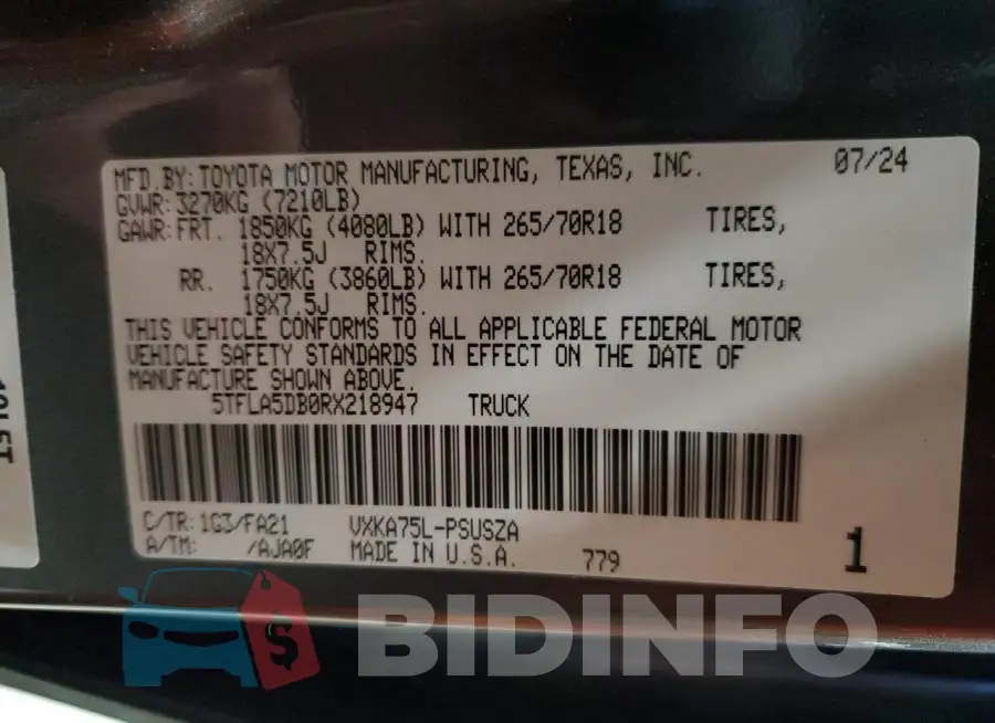 5TFLA5DB0RX218947 Photo# 12