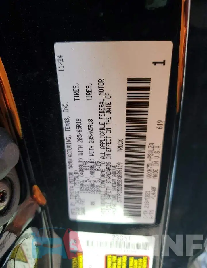 5TFPC5DB5SX089119 Photo# 12
