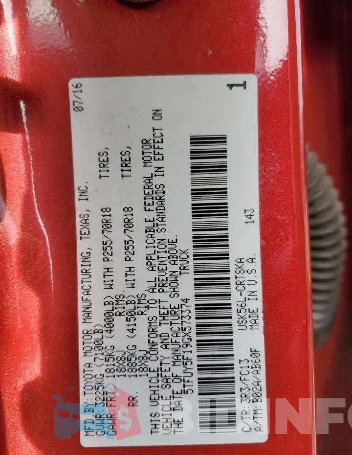 5TFUY5F19GX573374 Photo# 12