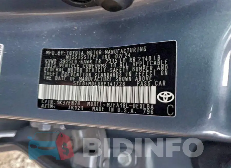 5YFB4MDE0RP141728 Photo# 12