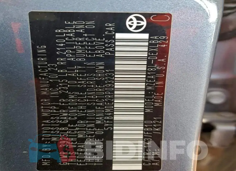 5YFB4MDE2RP093231 Photo# 12