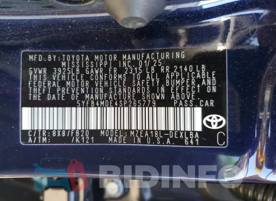 5YFB4MDE4SP265779 Photo# 12