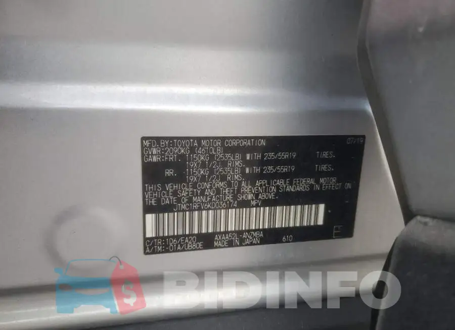 JTMC1RFV6KD036174 Photo# 13