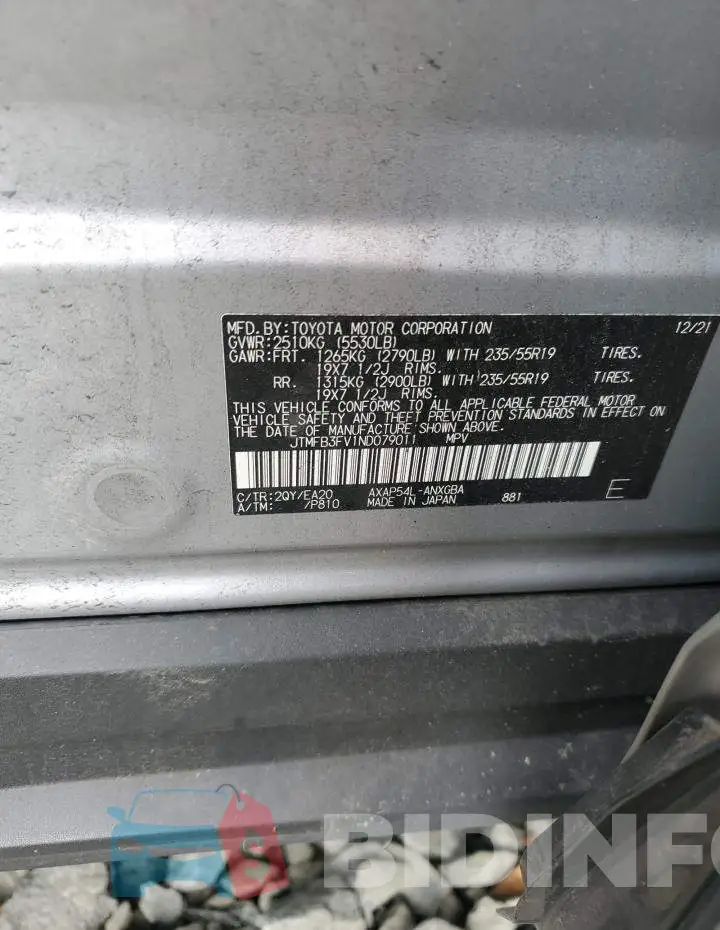 JTMFB3FV1ND079011 Photo# 13