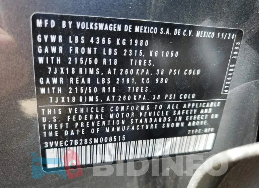 3VVEC7B28SM008515 Photo# 13