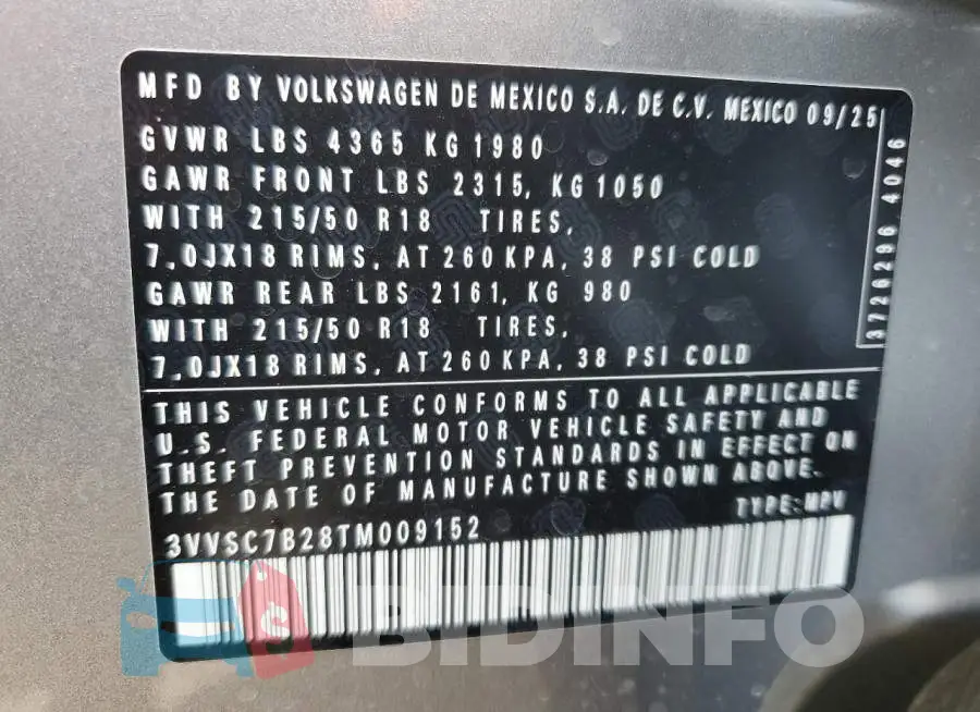 3VVSC7B28TM009152 Photo# 14
